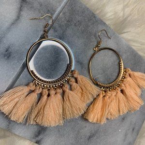 Peachy - Tassel and Hoop Earrings